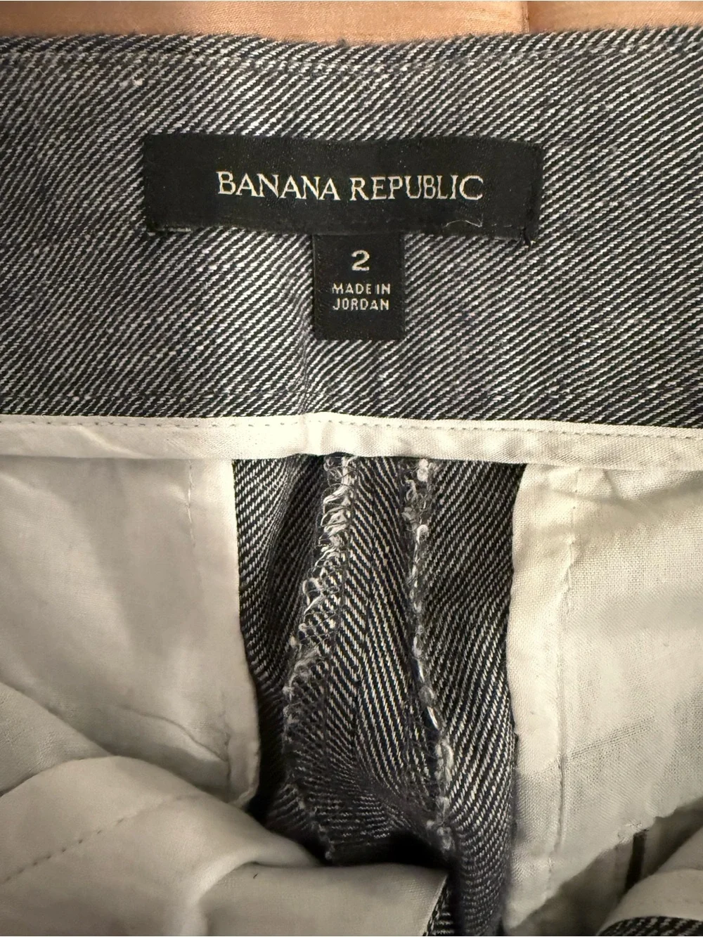 BR Women's HR Wide-Leg Linen size 2R Pants and SM matching top - navy blend